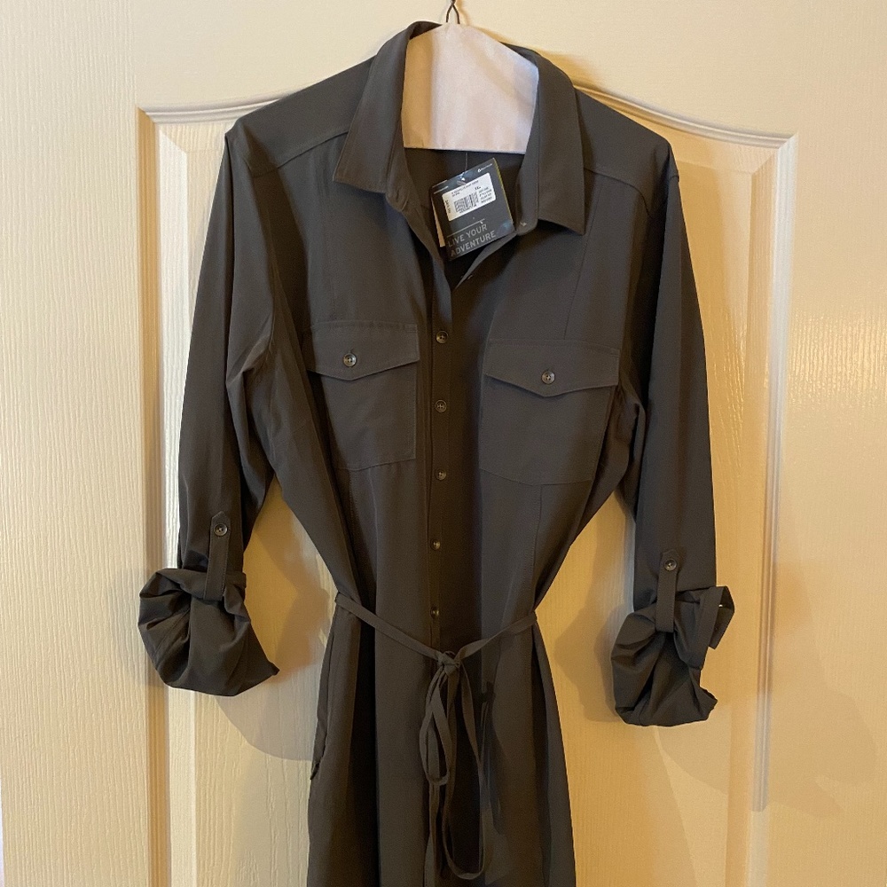 Eddie Bauer Escapelite Shirt Dress XXL Smoke NWT